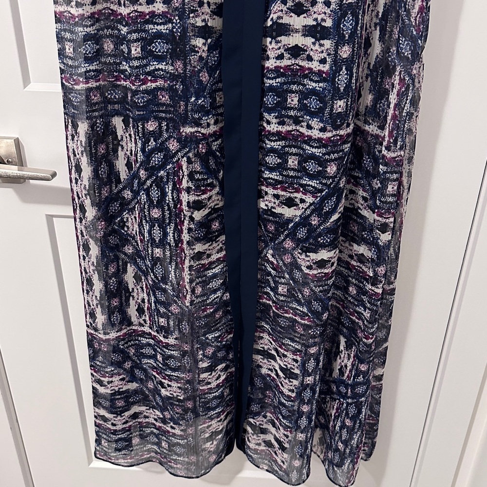 Vince Camuto Blue Purple Tribal Print Sheet Maxi Dress With Slip Size XL Women’s - Picture 2 of 9